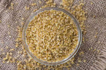 Portion of raw Bulgur