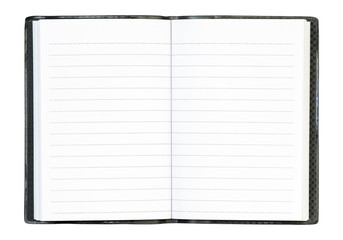 Note book on white background.