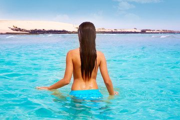 Girl on the beach Fuerteventura at Canary Islands