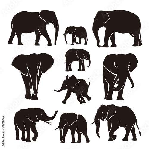 Download "Elephant silhouette" Stock image and royalty-free vector ...