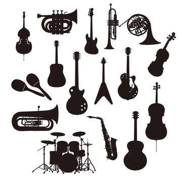 Silhouettes of Musical Instruments