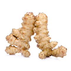 Jerusalem artichoke on a white background