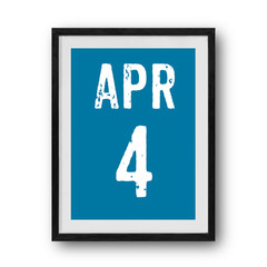 April calendar on the photo frame