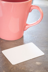 Obraz na płótnie Canvas Name card with coffee cup
