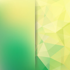 Polygonal vector background. Blur green background. 