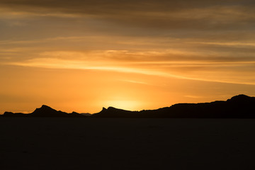 Orange sunset silhouette