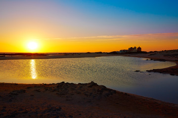 Fototapeta premium El Cotillo la Concha Beach sunset Fuerteventura