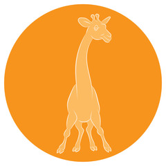 Illustration of an amusing animation giraffe for the children's