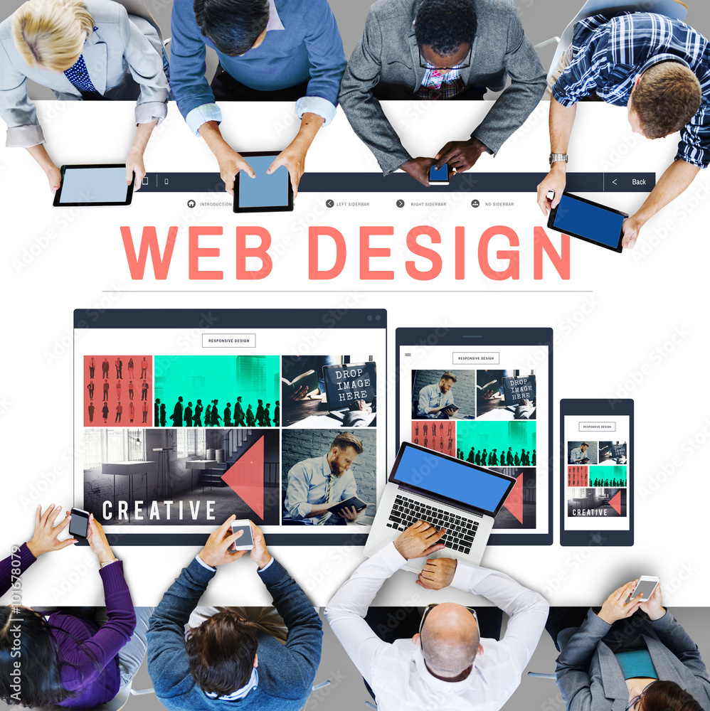 Poster web design software technology layout blogging concept