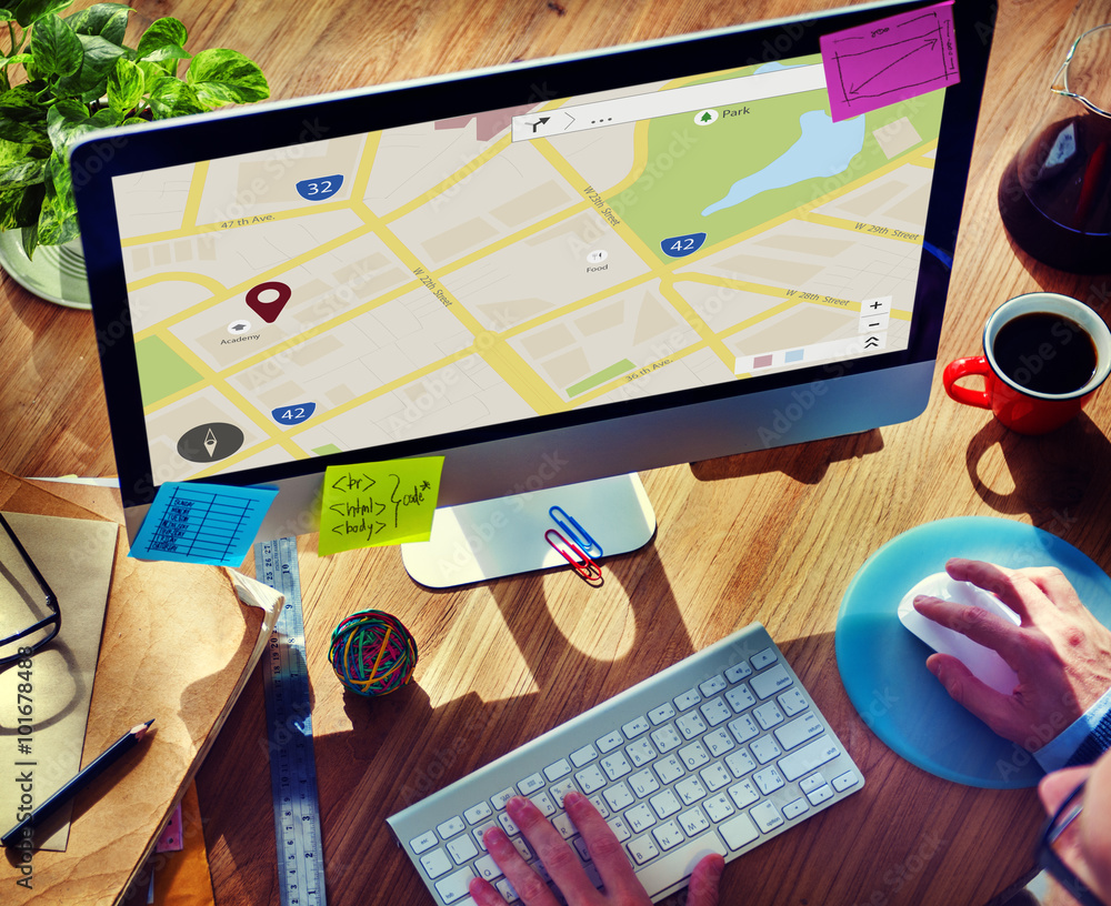 Poster map mapping location guideline navigation concept