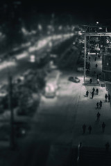 People at Night from Arerial View