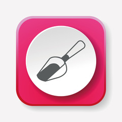 Coffee bean spoon icon