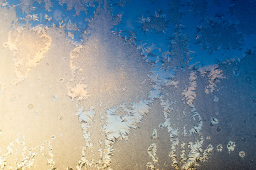 Frosted Ice Texture and Blue Sky