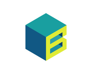 B isometric letter logo