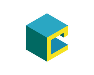 C isometric letter logo