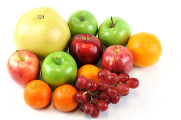 Naklejka na ściany i meble different kinds of fruits on the white background