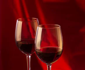 Fotobehang Glasses of red wine © colors0613