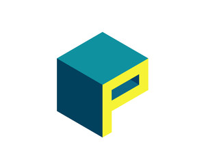 P isometric letter logo