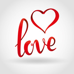 Love red 3d lettering background 3