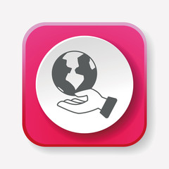 Fototapeta premium Environmental protection concept protect our planet icon