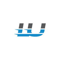 Simple Modern Dynamic Letter Initial Logo lu