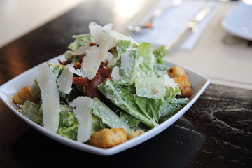 caesar salad in close up