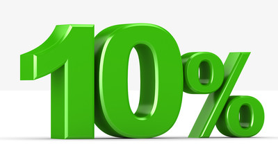 percentage of green on a white background