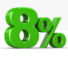 percentage of green on a white background
