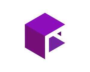 C modern isometric letter logo