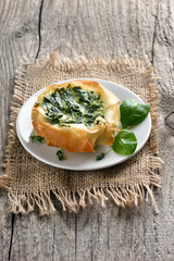Vegetable baking with spinach