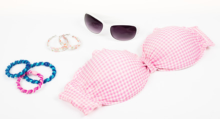 Bikini top with accessories