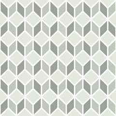 Grey and white stylized cube seamless pattern. Vector flat design.