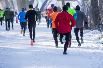 Winter running, Winter jogging, outdoor winter activities 
