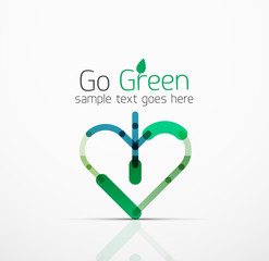 Vector abstract logo idea, eco leaf, nature plant, green concept business icon. Creative logotype design template