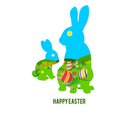 happy easter with rabbit