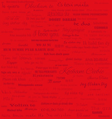 Fototapeta premium I love you in many different world languages pattern vector