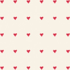 Seamless pattern of hearts of cranberry on a background retro
