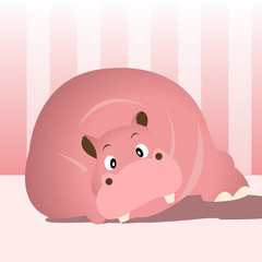 Cute Pink Hippo
