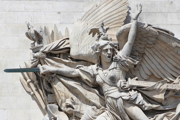 Obraz premium Paris - Arc de Triomphe / La Marseillaise de Rude