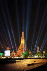 Atmosphere Wat Arun in night, bangkok,thailand.