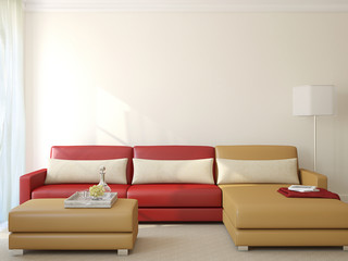 Modern living-room. 3d rendering.