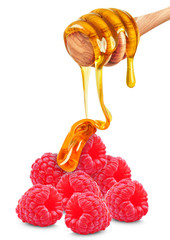 raspberry and honey isolated