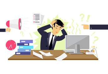 Stressful Condition Icon Flat Isolated