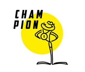 Naklejka premium Hand drawn frog character, sport illustration logo design.