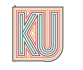 KU Retro Logo with Outline. suitable for new company. vector