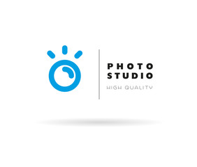 Simple flat photo studio logo