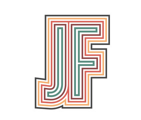 JF Retro Logo with Outline. suitable for new company. vector ill
