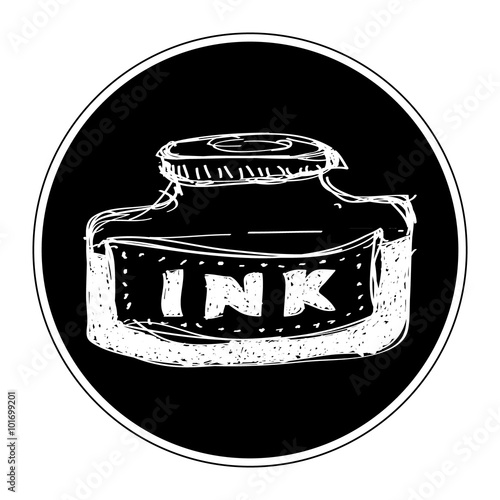 "Simple doodle of a bottle of ink" Stock image and royaltyfree vector