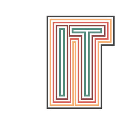 IT Retro Logo with Outline. suitable for new company. vector