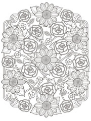 lovely floral design coloring page